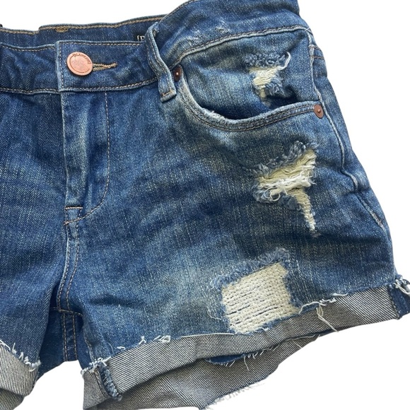 Blank NYC Distressed Blue Jean Shorts - Picture 6 of 9